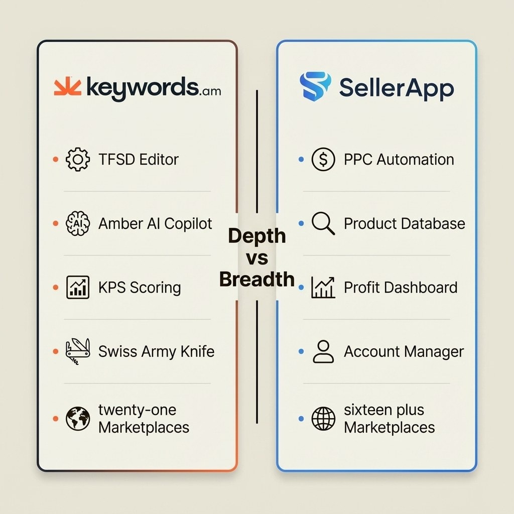 Keywords.am vs SellerApp: Best Amazon Keyword Tool for Focused Research