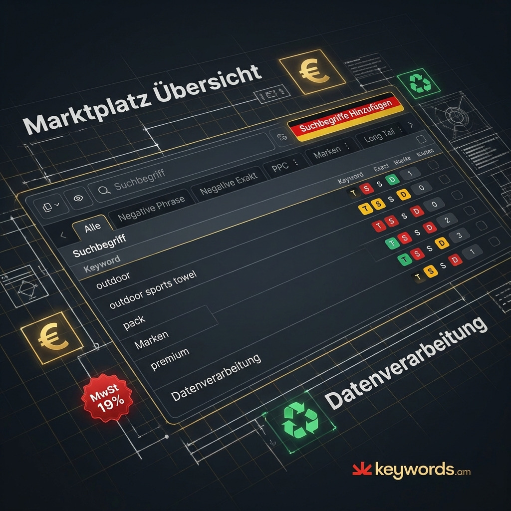 Keywords.am Germany DE amazon listing localization requirements showing VAT and compliance