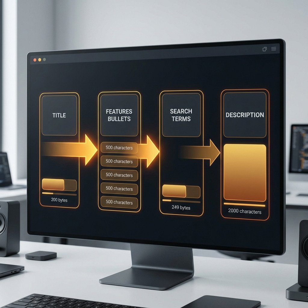 Keywords.am TFSD framework amazon listing optimization byte allocation breakdown